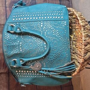 Bandana by American West, teal, western style purse